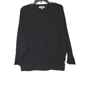 Philosophy Womens Classic Black 3/4 Zip Sleeve Dolman Tunic Top 2XL Minimalist